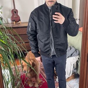 Edge Black Bomber Jacket for Men